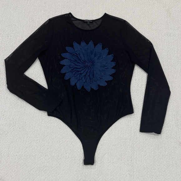 Cqbycq Tops - CQ by CQ Black Sheer Bodysuit Sz M